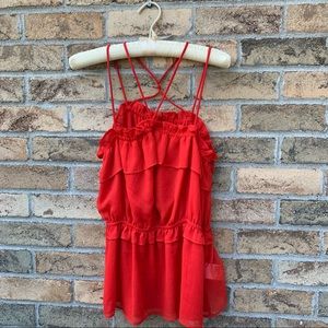 H and M Strappy Red Going Out Top SZ M